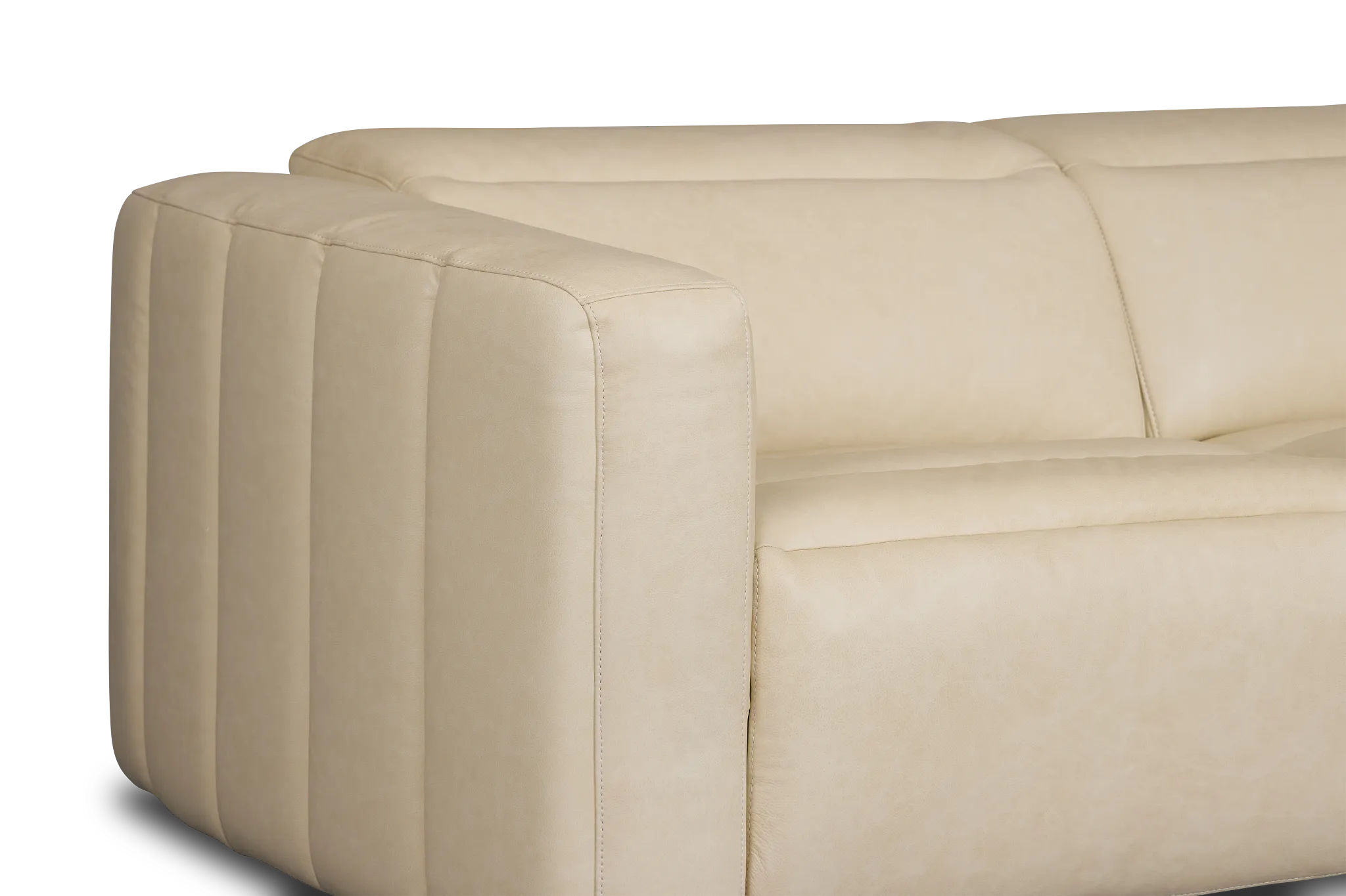 Jace Ivory Lthr/vinyl Right Chaise Power Reclining Sectional