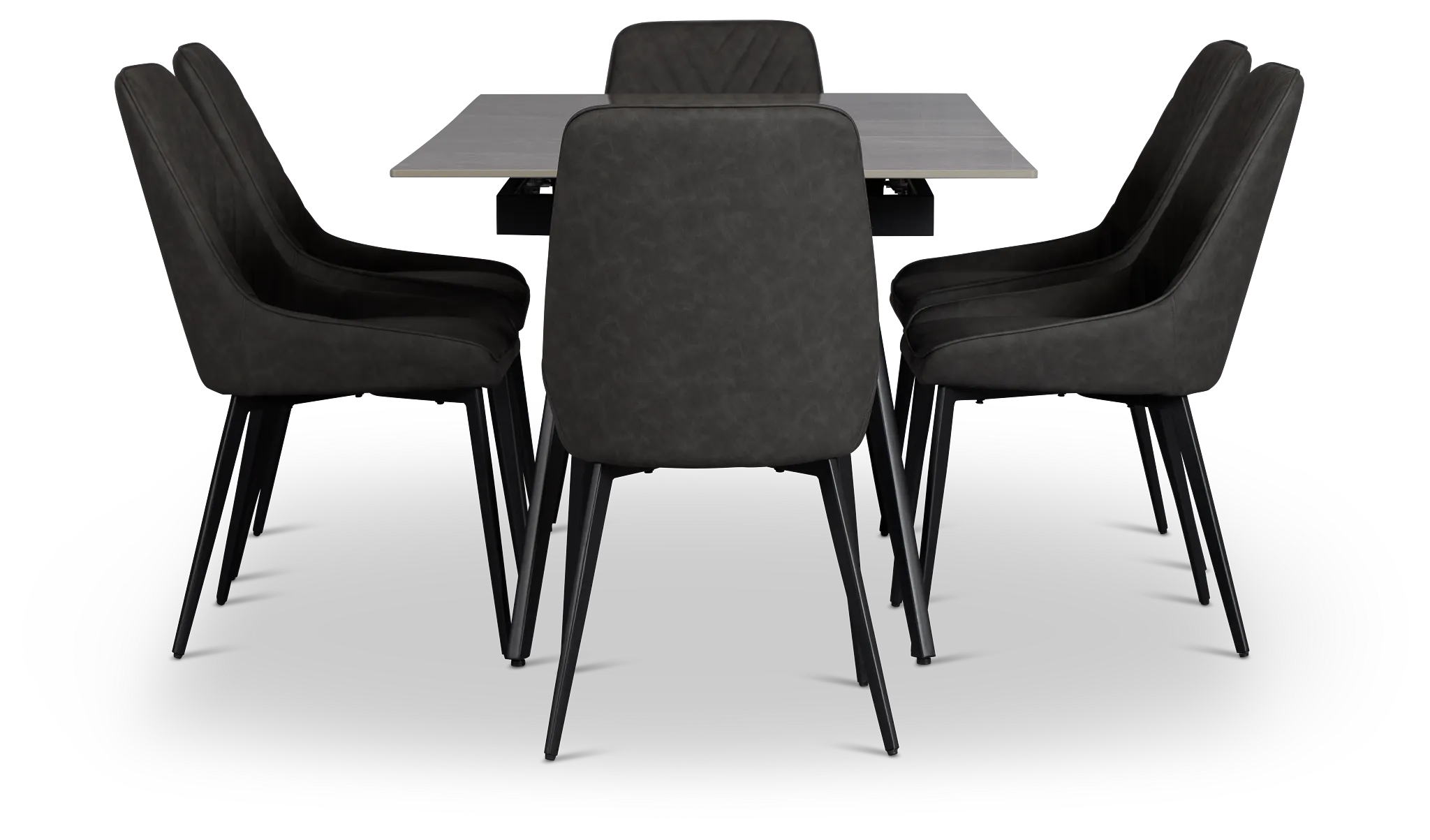 Maricopa Gray Extension Table With 6 Upholstered Side Chairs