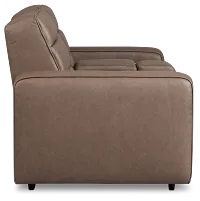 Sawyer Dark Brown Micro Power Reclining Console Loveseat