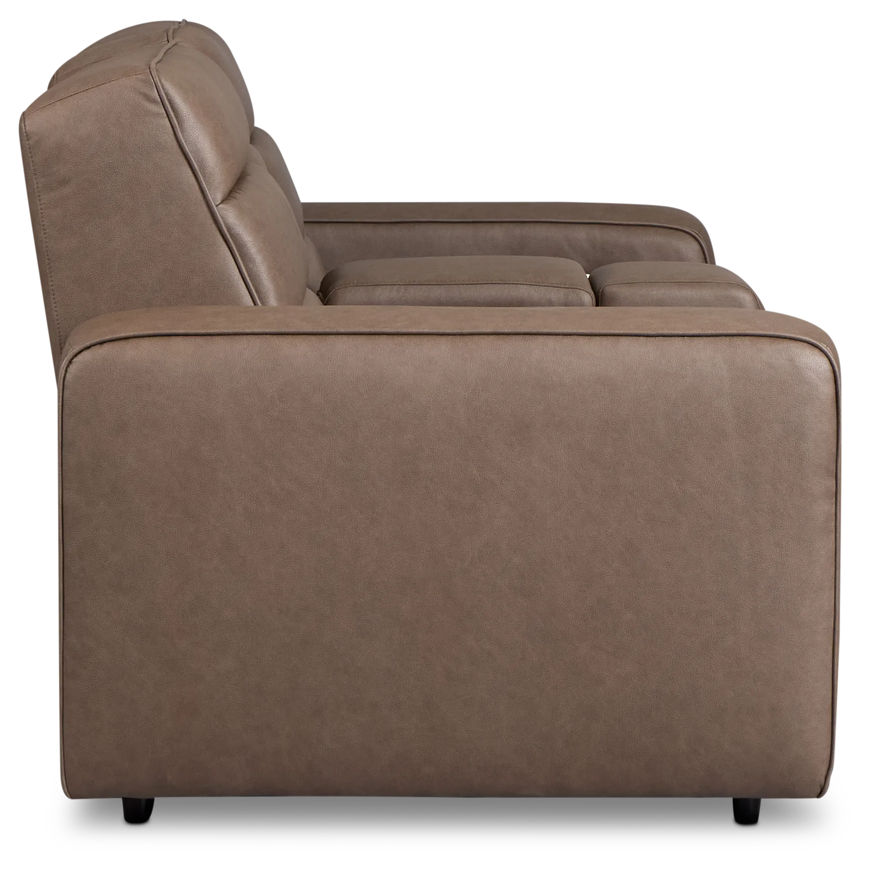 Sawyer Dark Brown Micro Power Reclining Console Loveseat