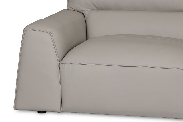 Blanca Gray Leather 6-piece Modular Sectional