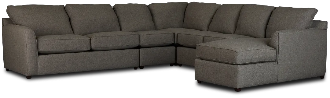 Asheville Brown Fabric Right Chaise Innerspring Sleeper Sectional