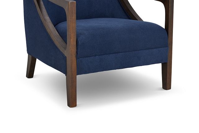 Hopkins Dark Blue Fabric Accent Chair