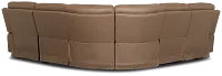 Flexsteel Belmont Dark Brown Lthr/vinyl Small Triple Power Reclining Two-arm Sectional