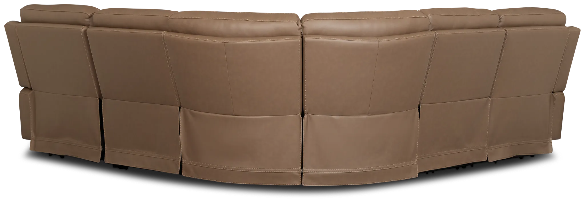 Flexsteel Belmont Dark Brown Lthr/vinyl Small Triple Power Reclining Two-arm Sectional