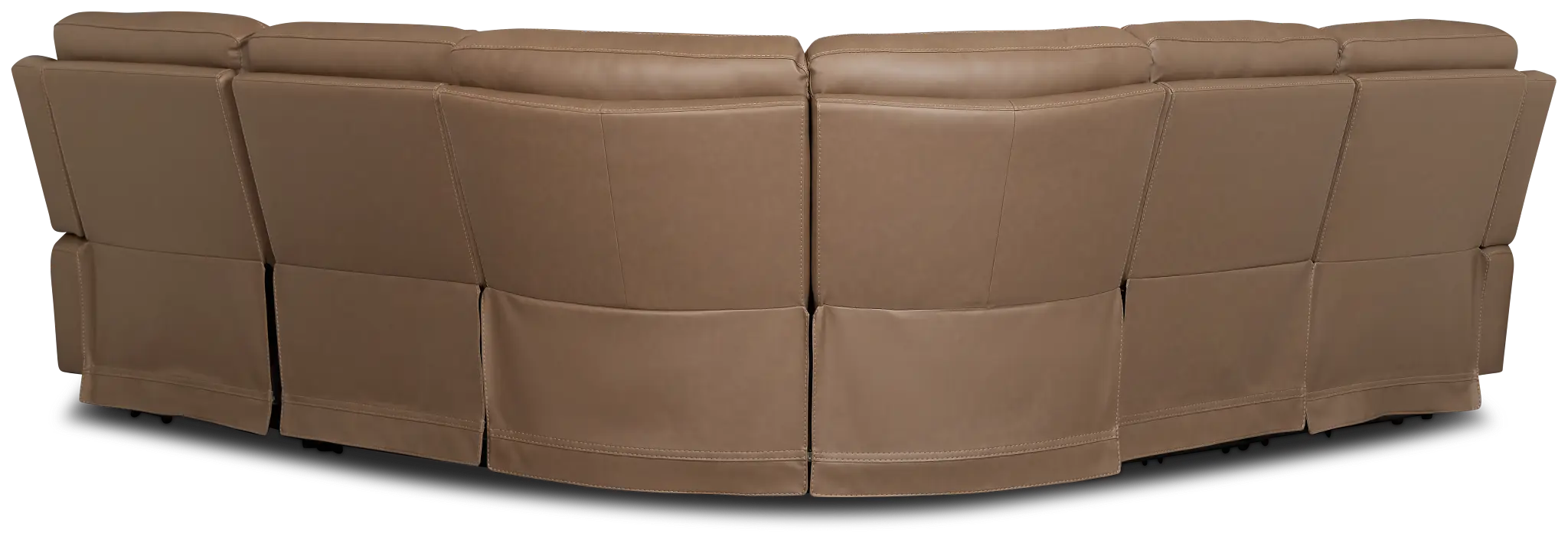 Flexsteel Belmont Dark Brown Lthr/vinyl Small Triple Power Reclining Two-arm Sectional Flexsteel Belmont Dark Brown Lthr/vinyl Small Triple Power Reclining Two-arm Sectional