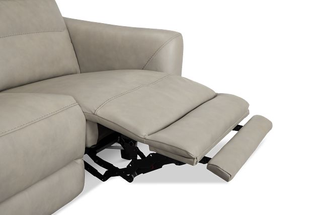Keaton Gray Lthr/vinyl Power Reclining Loveseat W/ Power Headrest