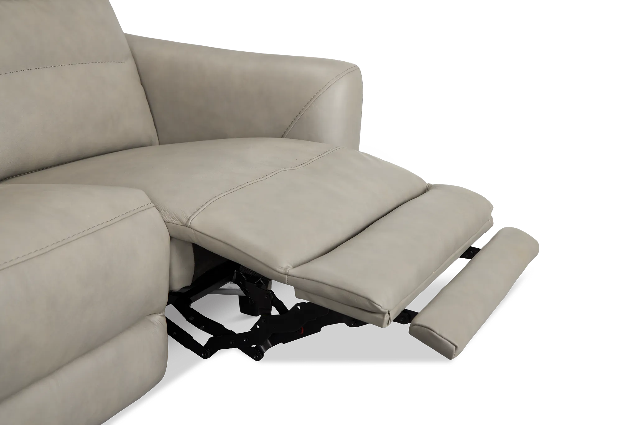 Keaton Gray Lthr/vinyl Power Reclining Loveseat W/ Power Headrest