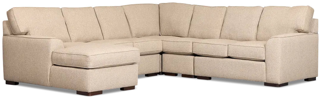 Sinclair Brown Fabric Large Left Chaise Sectional Sinclair Brown Fabric Large Left Chaise Sectional