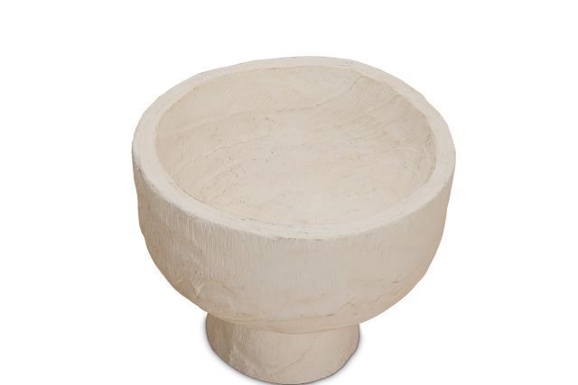 Pauli White Wood Bowl