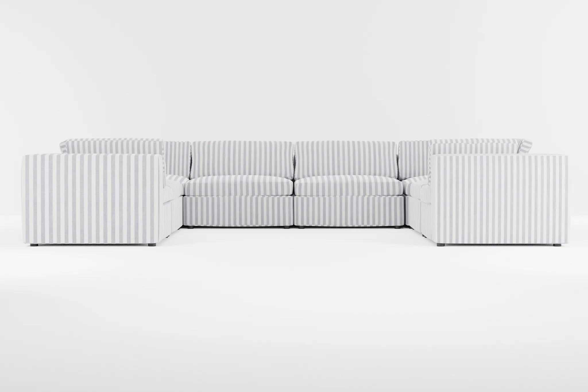 Destin Sea Lane Dark Blue Fabric 8-piece Modular Sectional