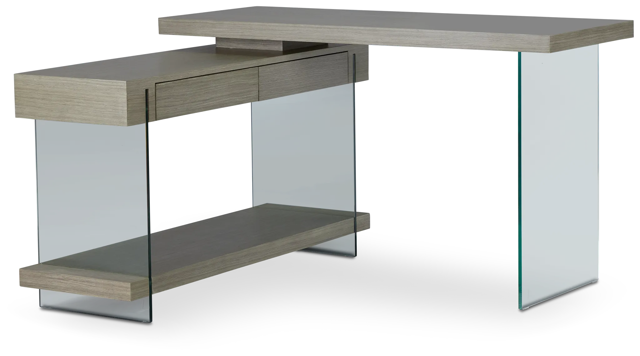 Olympia Gray Small L Desk