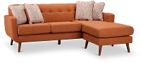 Raya Orange Fabric Chaise Sectional