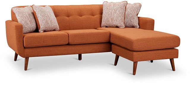 Raya Orange Fabric Chaise Sectional