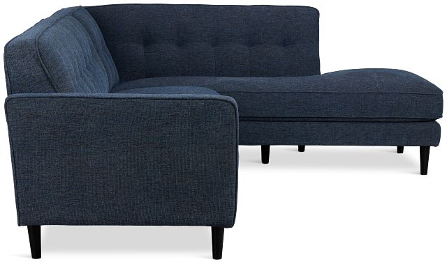 Milo Blue Fabric Small Right Bumper Sectional