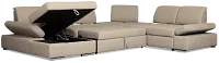 Eden Gray Micro Medium Left Chaise Sleeper Sectional