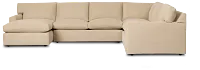 Hudson Beige Fabric Medium Left Chaise Sectional