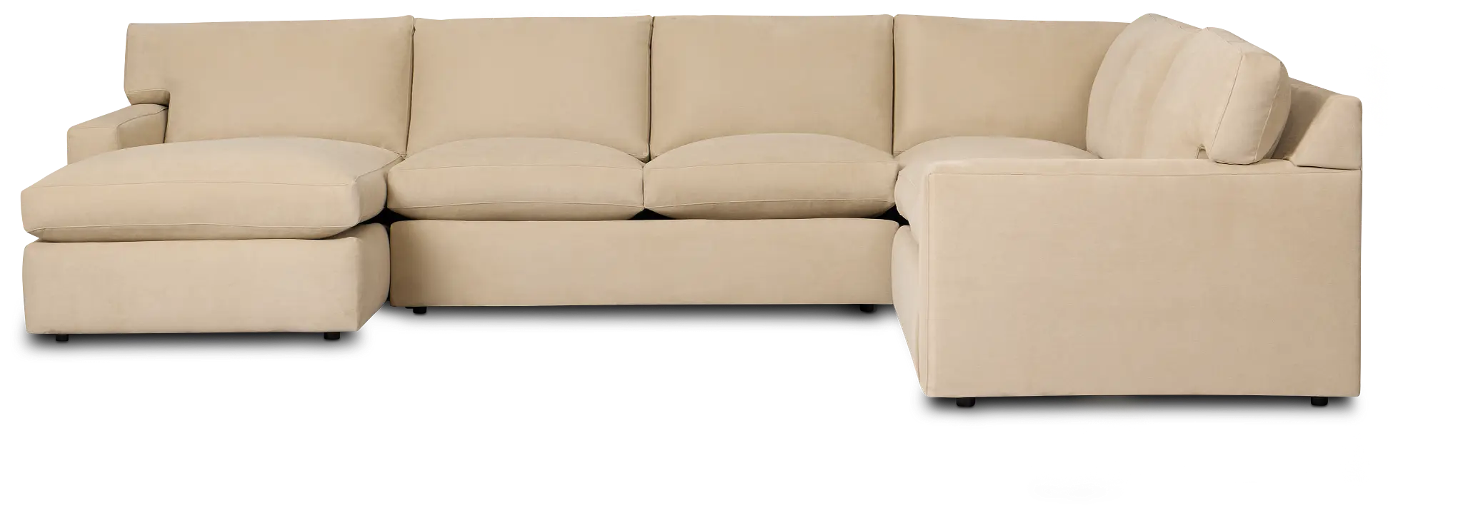 Hudson Beige Fabric Medium Left Chaise Sectional Hudson Beige Fabric Medium Left Chaise Sectional