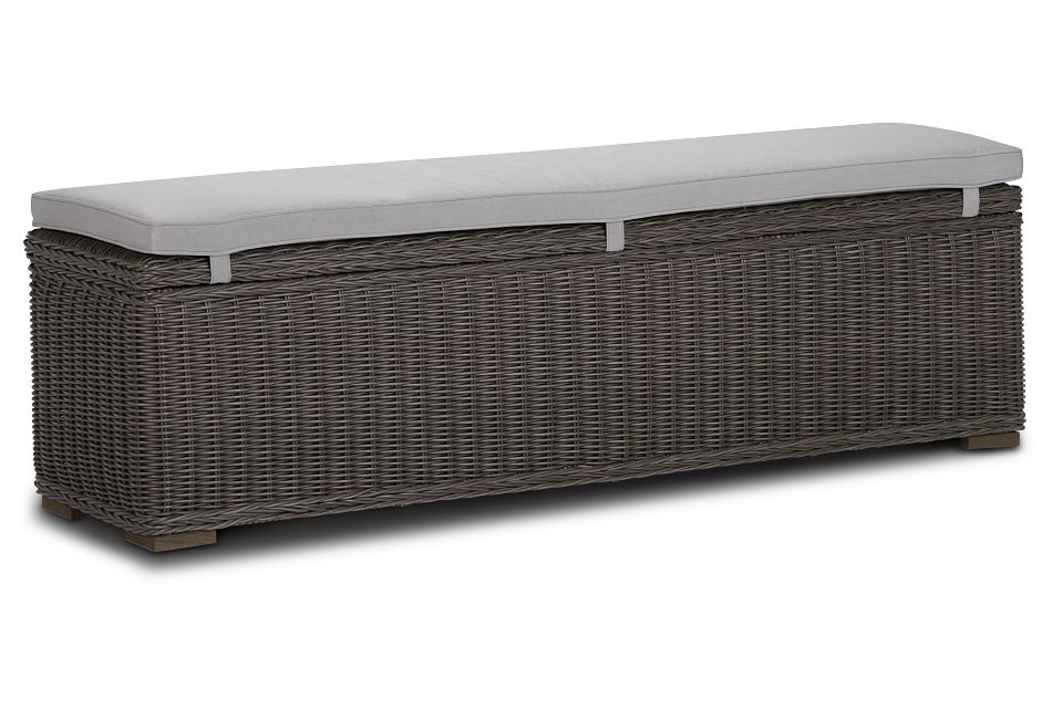 Canyon Gray Woven Dining Bench Outdoor Chairs City Furniture