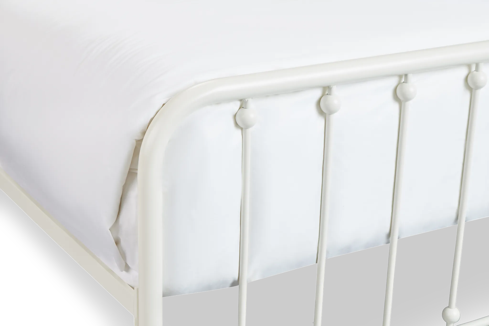 Rory White Metal Panel Bed