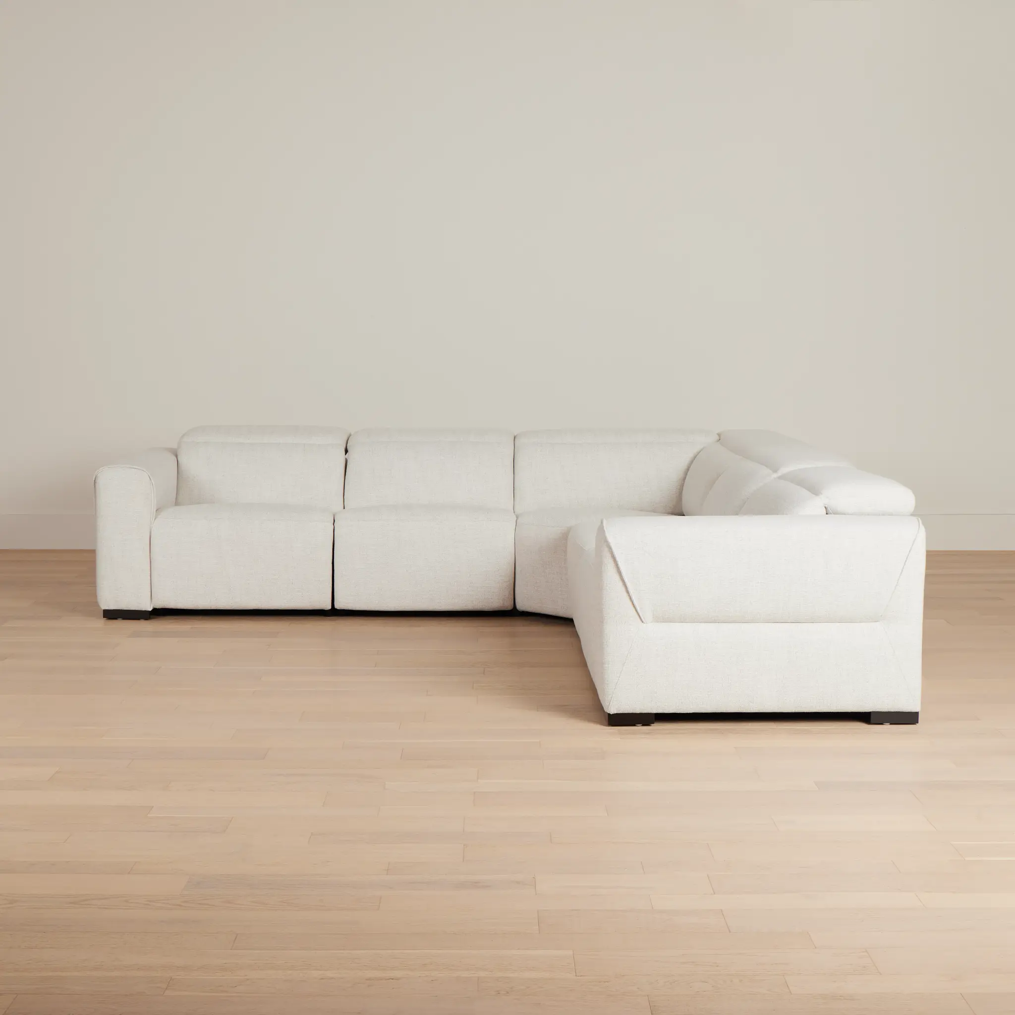Ellis Light Beige Fabric Small Two-arm Power Reclining Sectional Ellis Light Beige Fabric Small Two-arm Power Reclining Sectional