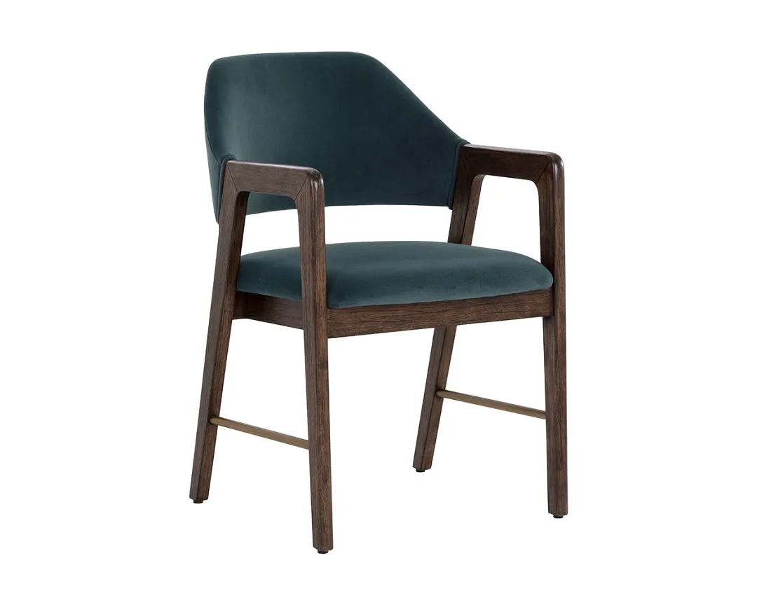 Shelli Dark Blue Upholstered Arm Chair