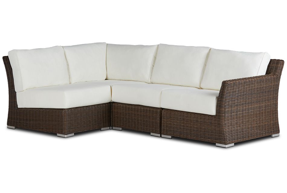 Southport White Right 4piece Modular Sectional