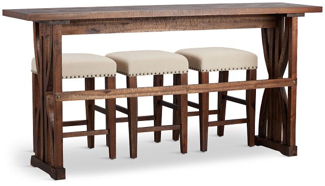 Joplin Dark Tone High Table With 3 Backless Barstools