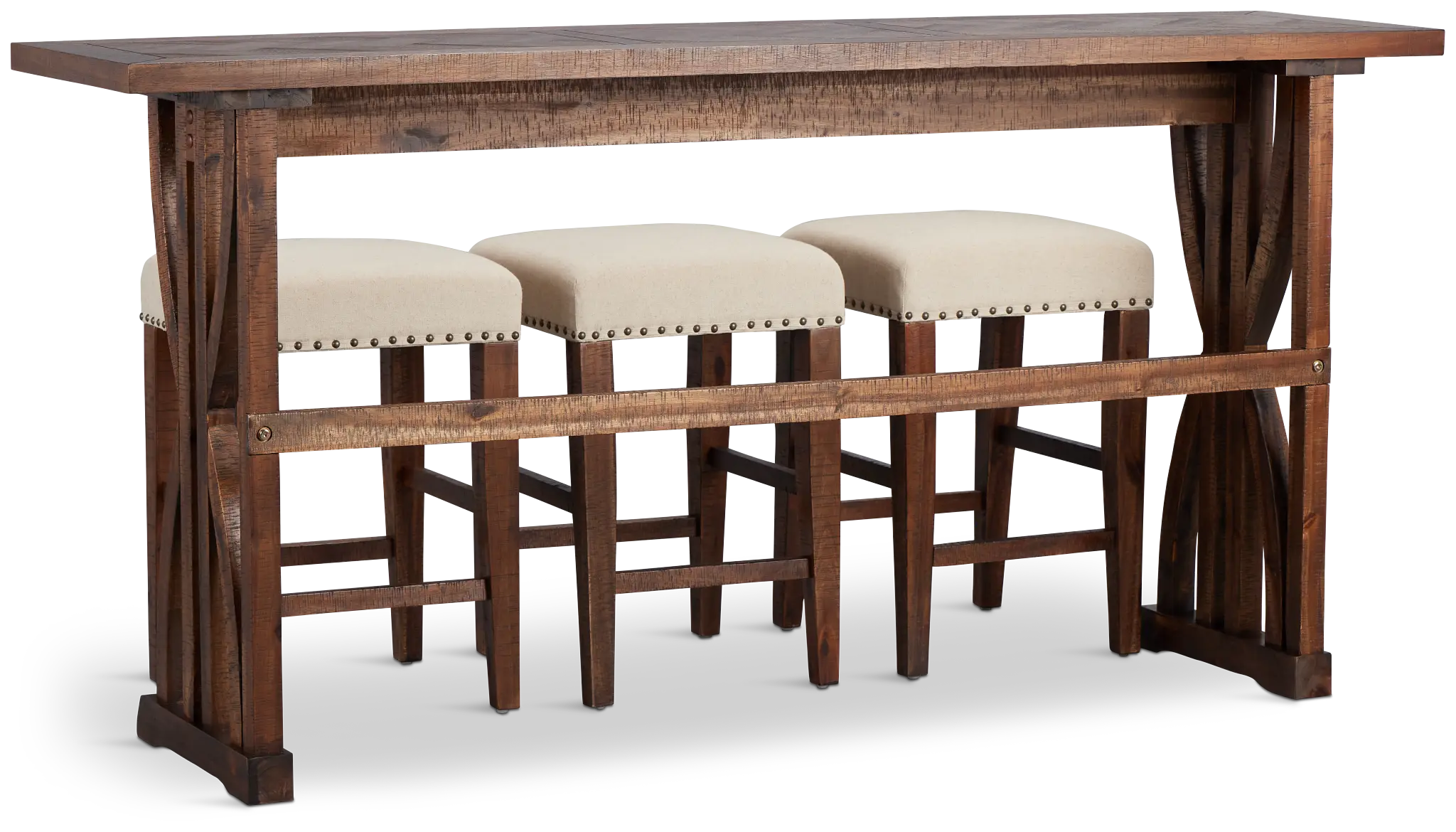 Joplin Dark Tone High Table With 3 Backless Barstools Joplin Dark Tone High Table With 3 Backless Barstools