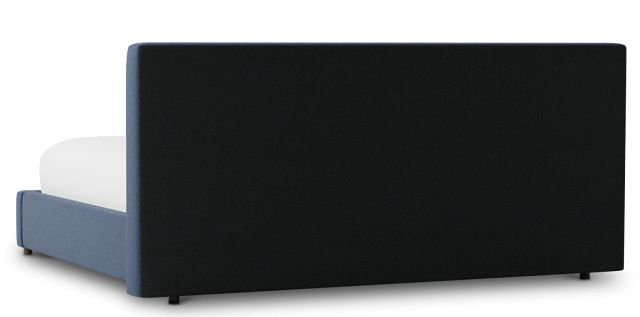 Grayton Revenue Dark Blue 44" Upholstered Platform Bed