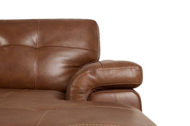 Braden Medium Brown Leather Right Chaise Sectional