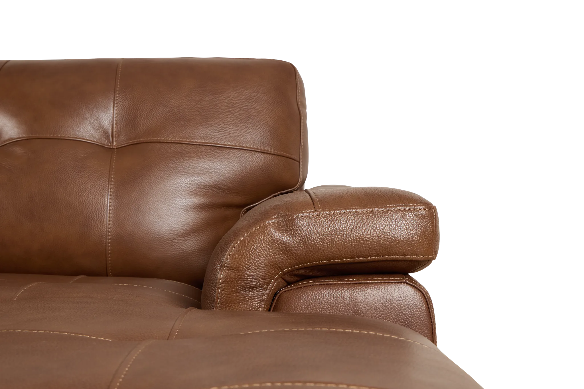 Braden Medium Brown Leather Right Chaise Sectional