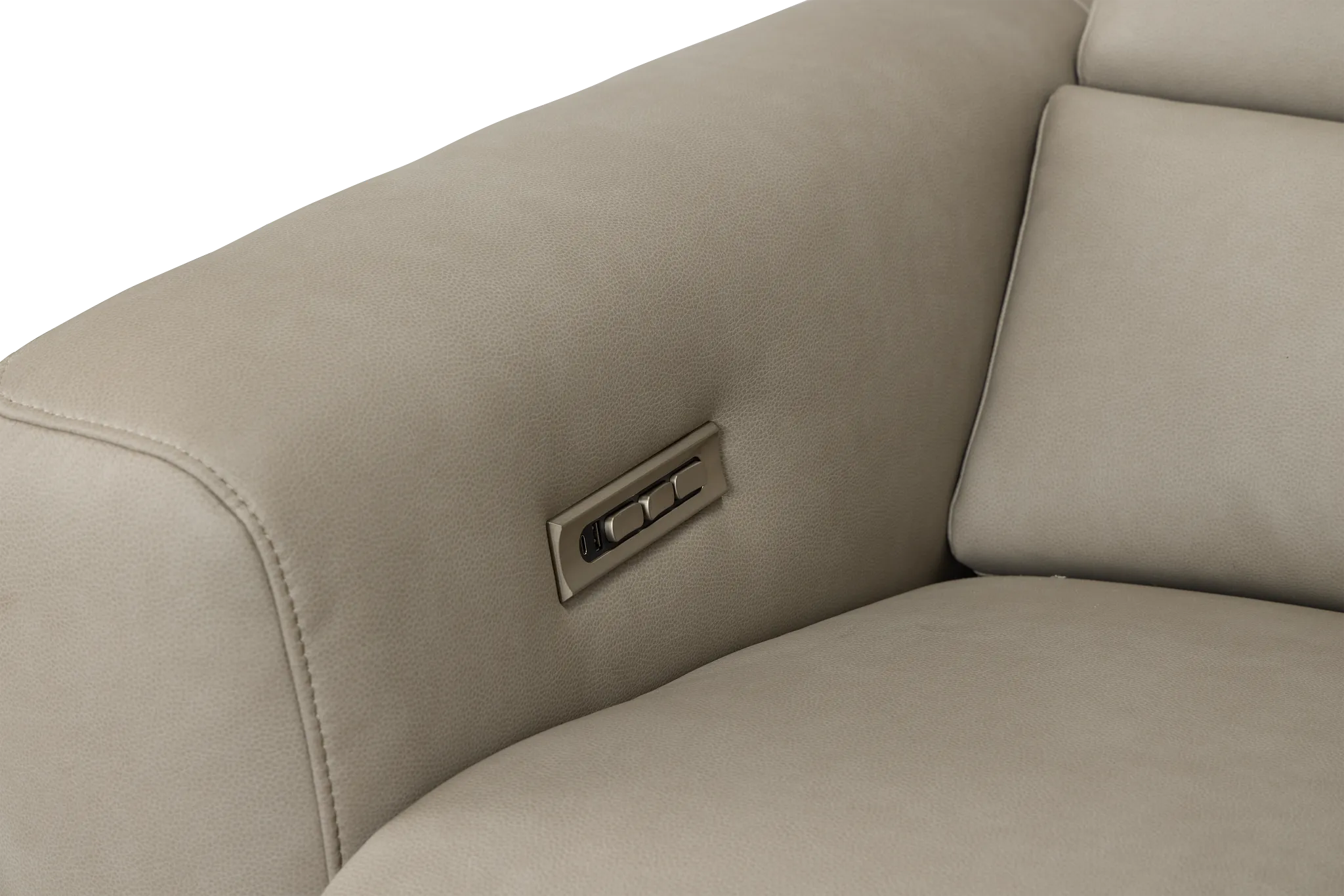 Melody Light Gray Micro Medium Dual Power 2-arm Reclining Sectional