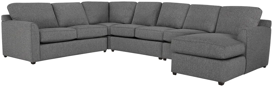 Asheville Gray Fabric Right Chaise Innerspring Sleeper Sectional