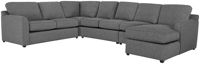 Asheville Gray Fabric Right Chaise Innerspring Sleeper Sectional (0)