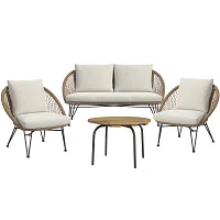 Miranda Light Tone Woven 4 Piece Chat Set