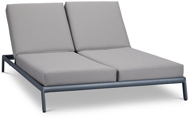 Tortuga Gray Double Cushion Chaise