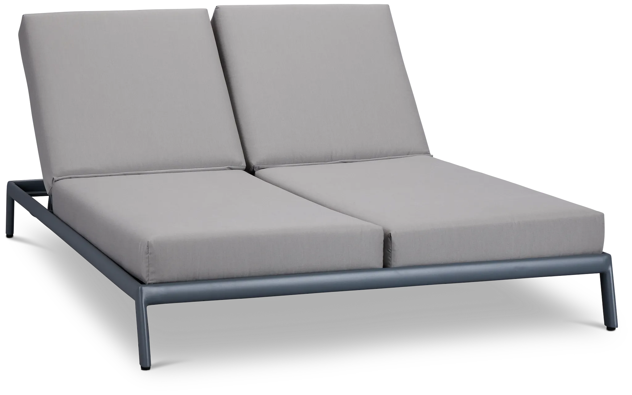Tortuga Gray Double Cushion Chaise