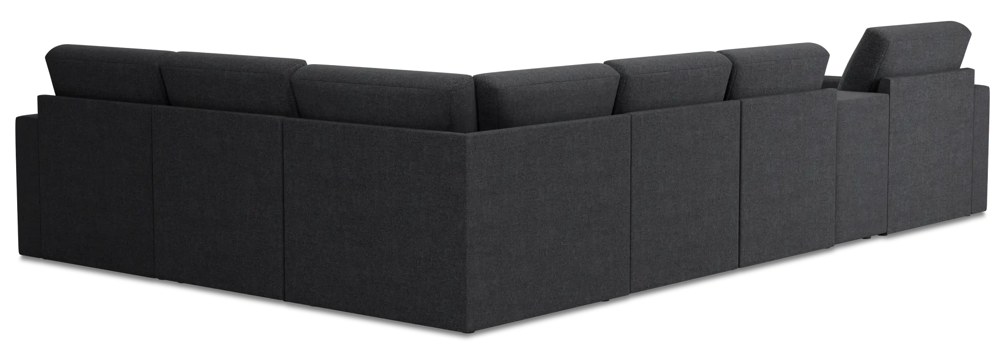 Citymod Dark Gray Fabric Large Left Chaise Sectional With Storage Console