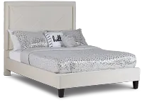 Collin Beige Velvet Platform Bed