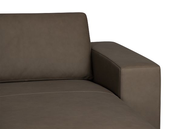 Kellan Dark Gray Leather Small Right Chaise Sectional
