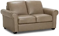 Lincoln Taupe Lthr/vinyl Loveseat