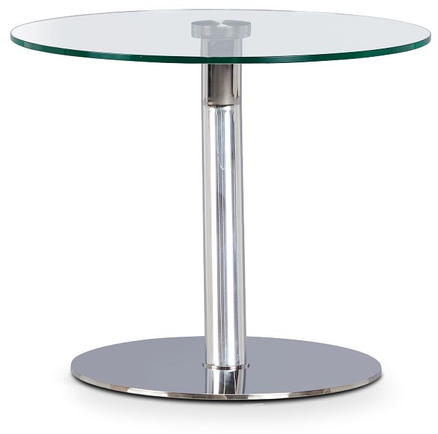 Brooks Glass Round End Table