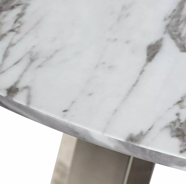 Capri White 48 Round Table W Stainless Steel Legs Dining Room Tables City Furniture Capri White 48 Round Table W Stainless, 48 Round Stainless Steel Table Top