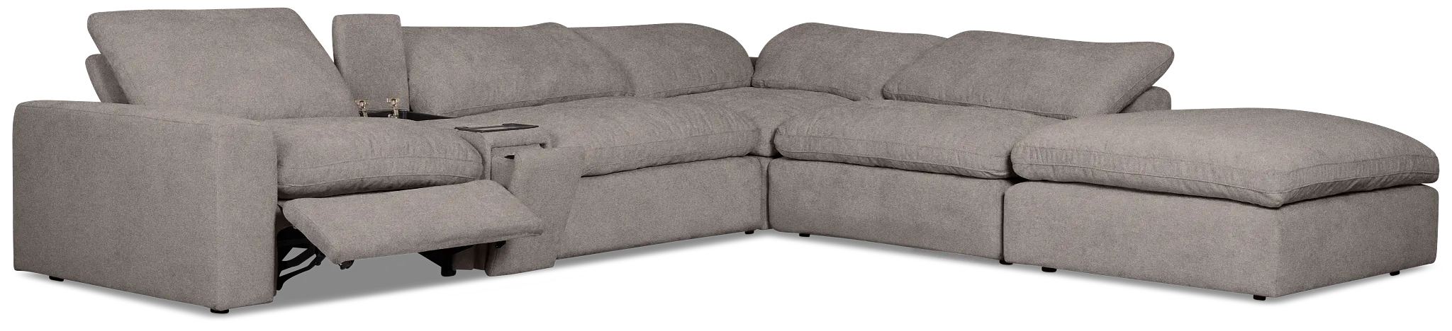 Drift Dark Gray Fabric Large Right Bumper Power Reclining Sectional