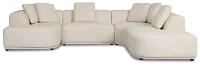 Catalina Beige Fabric Medium Left Chaise Sectional
