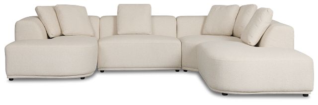 Catalina Beige Fabric Medium Left Chaise Sectional