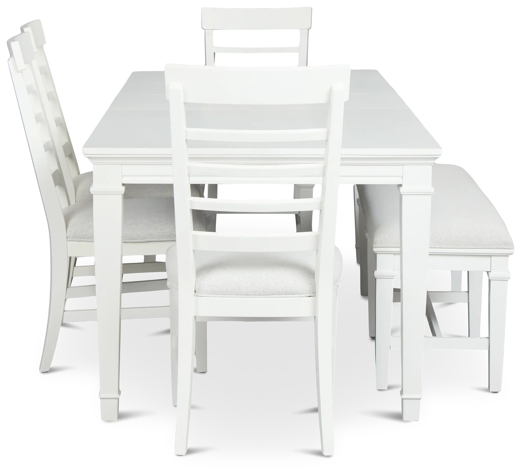 Cape Cod Ivory Rect Table, 4 Chairs & Bench Cape Cod Ivory Rect Table, 4 Chairs & Bench