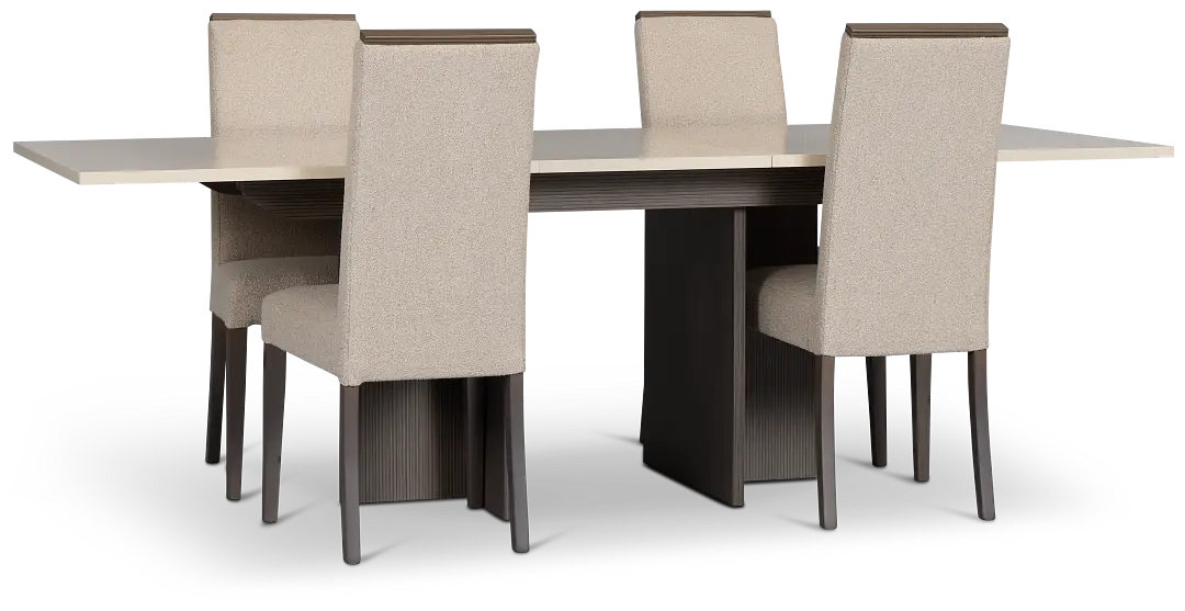 Sienna Two-tone Table & 4 Upholstered Chairs Sienna Two-tone Table & 4 Upholstered Chairs