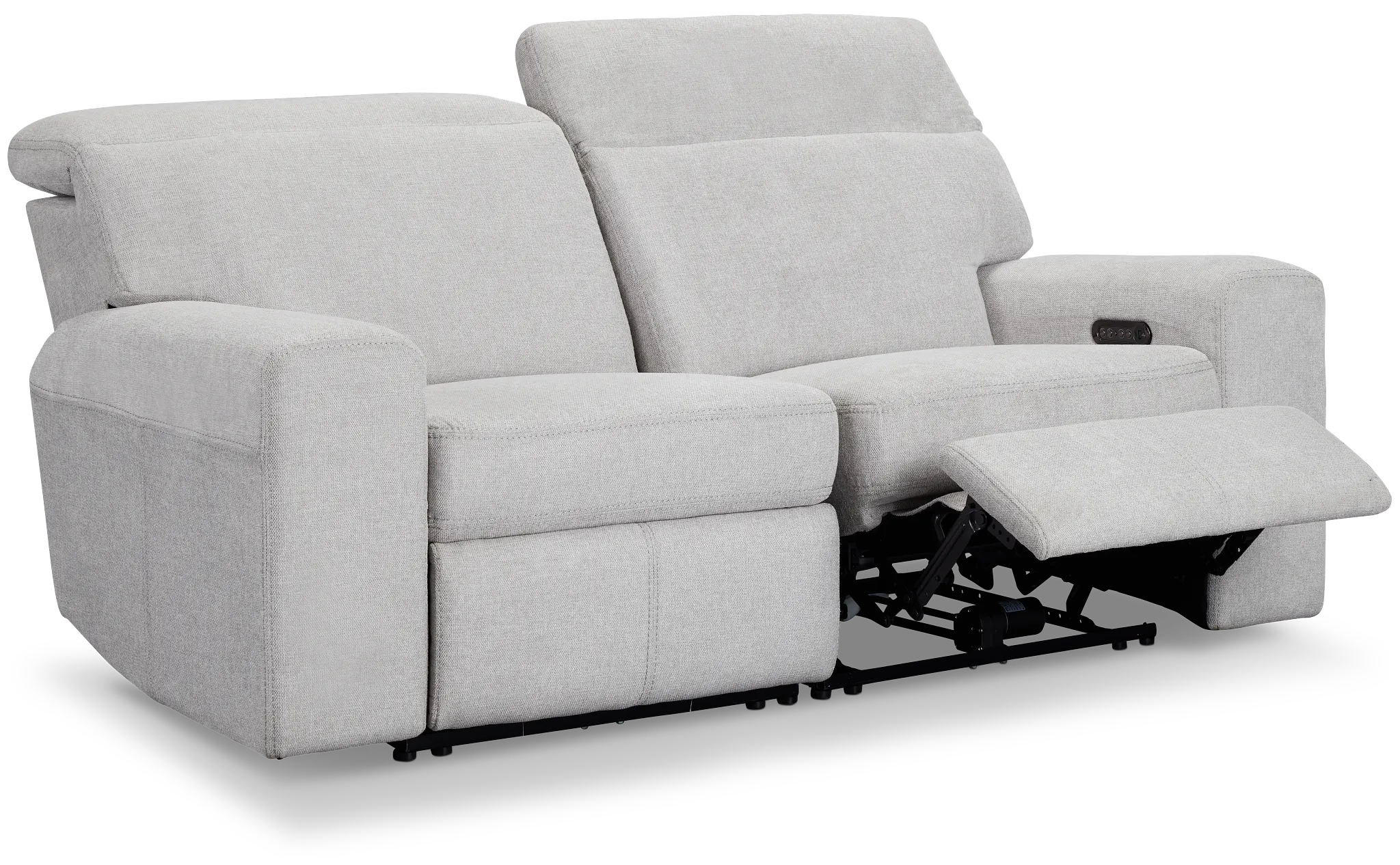 Callum Light Gray Fabric Power Reclining Sofa